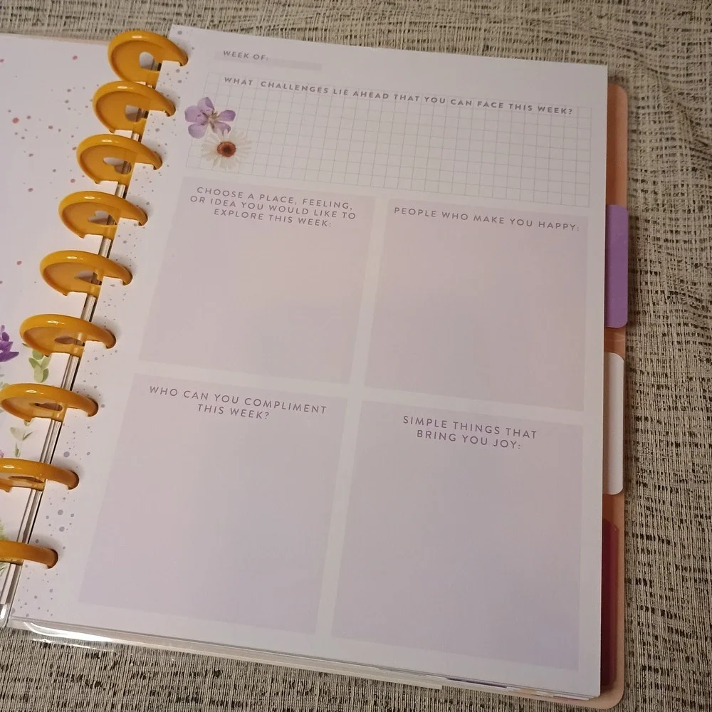 Happy Planner Pressed Florals Classic Inspiration Guided Journal 80 Sheets New